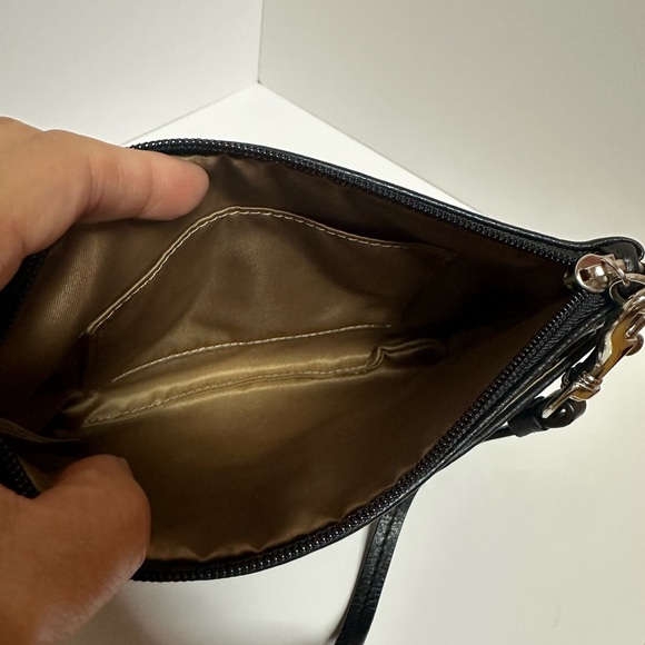 #37. Coach Soft Grain Leather Large Wrislet, Black, EUC - Picture 6 of 6